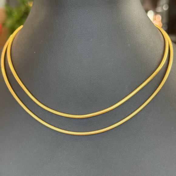 Kenneth Jay Lane KJL Signed Gold Tone Snake Chain Necklace 32” Inch Length - Picture 1 of 5